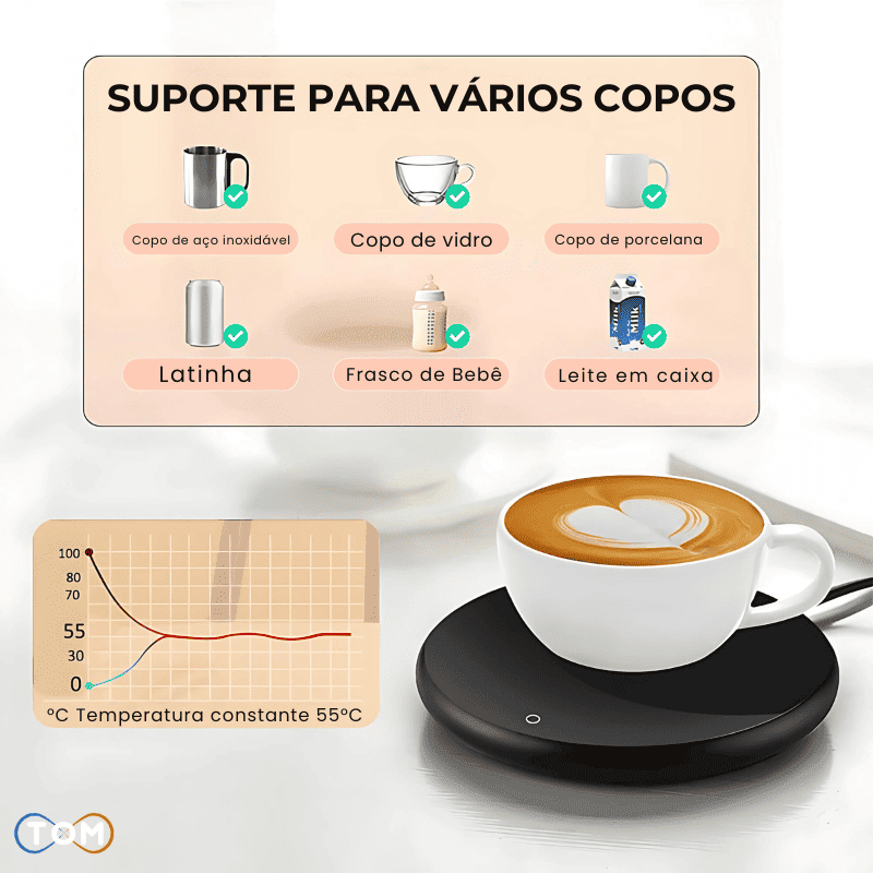 Termo Plus™ : Mantenha sua bebida quente por horas.